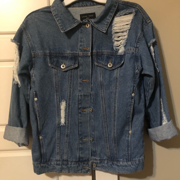 Distressed jean jacket - Picture 2 of 2